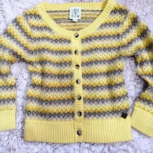 Y2k roxy brown/gray and yellow cardigan